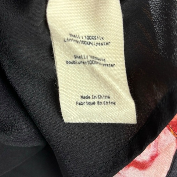 L’AGENCE JANE ROSA BASALT FLORAL ROSE SILK CHARMEUSE SPAGHETTI CAMISOLE TANK TOP - Picture 13 of 13